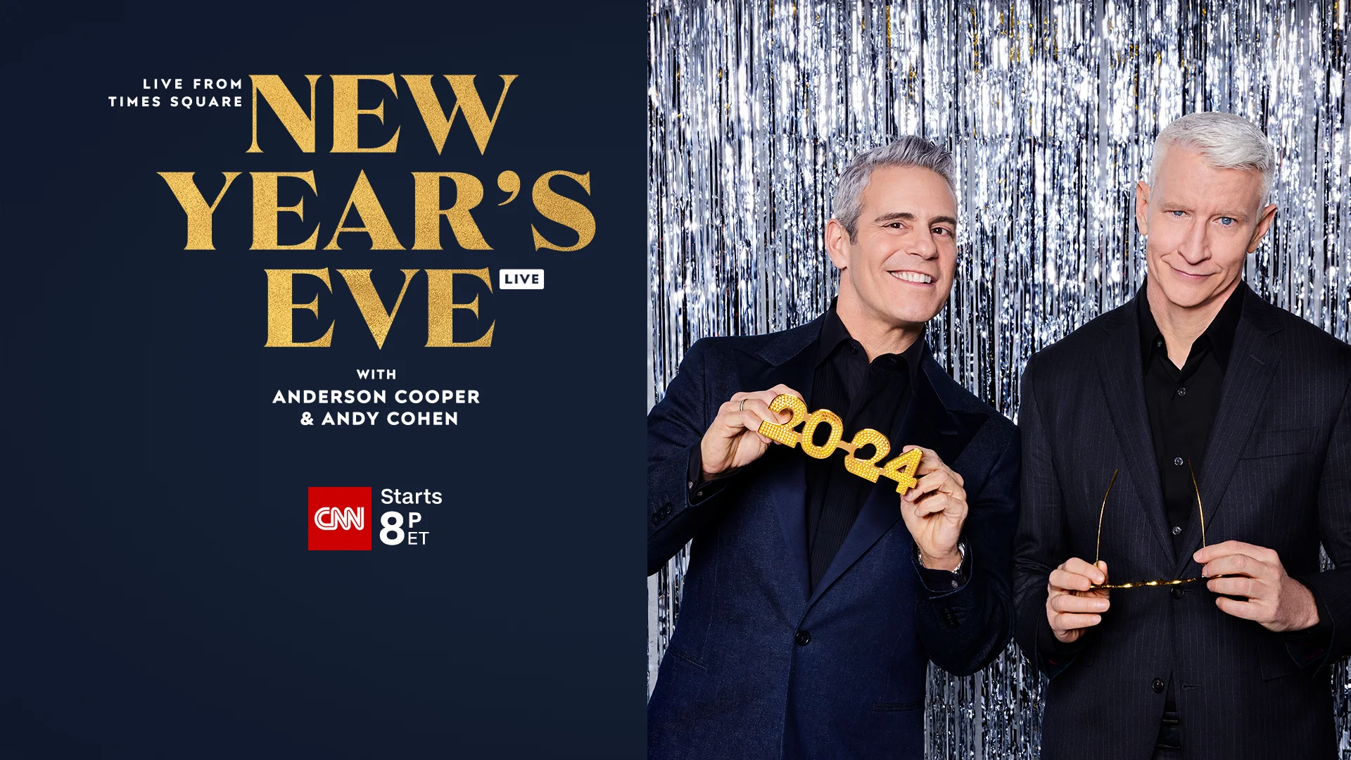 CNN New Year's Eve 2024 Anderson Cooper + John Mayer cat bar